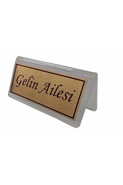 starhediyelik Şeffaf Pleksi üzerine Gold Gelin Ailesi Yazısı