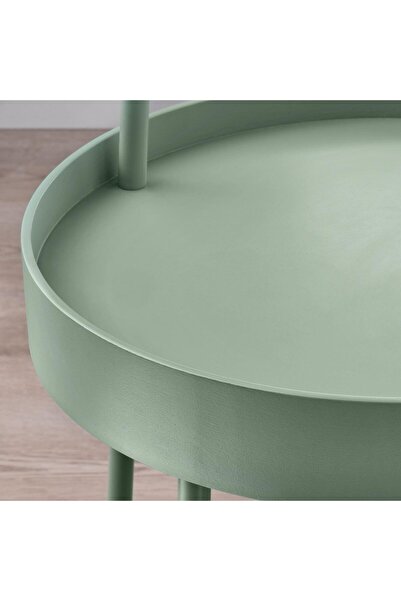 IKEA Kulplu Sehpa Su Yeşili Renk 38 cm Metal-Taşınabilir Sehpa