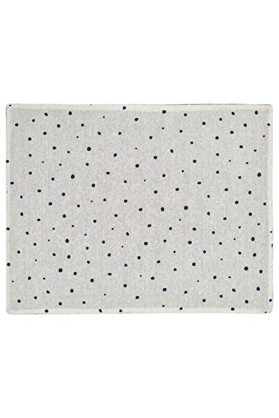 IKEA 6 Adet Amerikan Servis, Çift Taraflı MeridyenDukkan Beyaz-Koyu Mavi Renk Puantiye Model 45x35 cm Pam