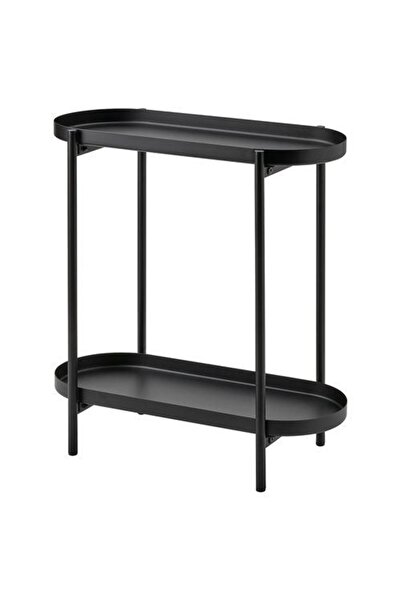 IKEA 2 Katlı Çiçeklik-Saksılık Yuvarlak Sehba MeridyenDukkan Siyah Renk 56 Cm-Çelik İç Dış Mekana Uygun