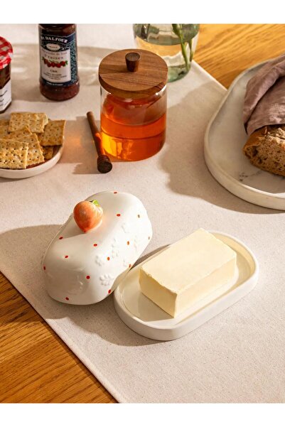 LC Waikiki Beyaz Seramik Tereyağlık - 19 Cm