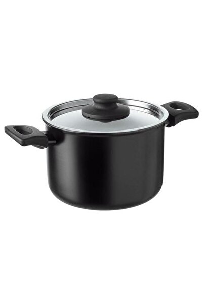 IKEA Süzgeç Kapaklı Tencere 3 Litre MeridyenDukkan Siyah Renk Alüminyum-Teflon