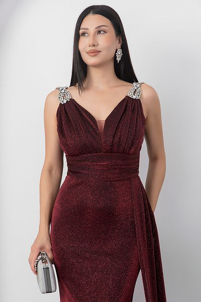 PULLIMM Rochie de seara argintie cu umeri 39844