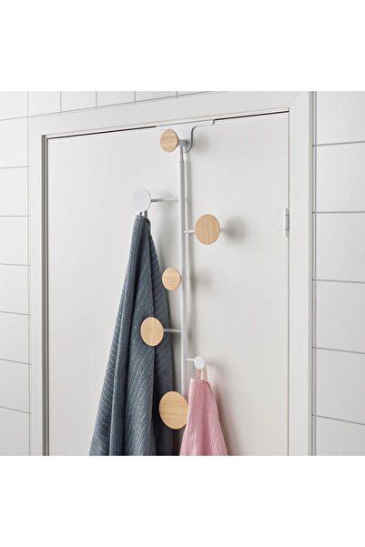 IKEA 99x28 cm Λευκή-Σημύδα MeridyenDukkan Κρεμάστρα Πόρτας - Οργανωτής Μπάνιου και Αποθήκης