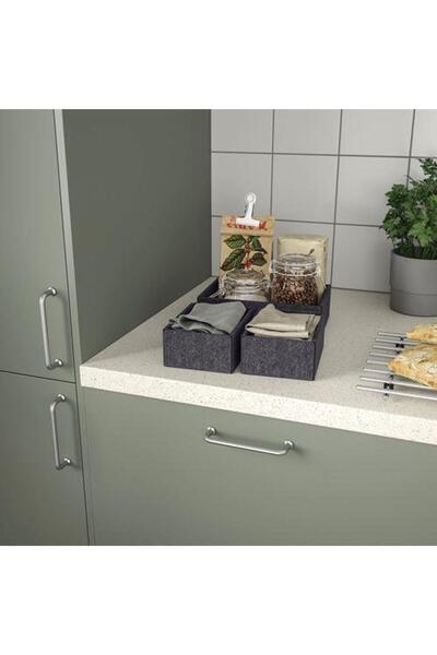 IKEA 3 Adet Kutu Seti Gri Renk Çekmece İçi Düzenleme Kutusu Organizer