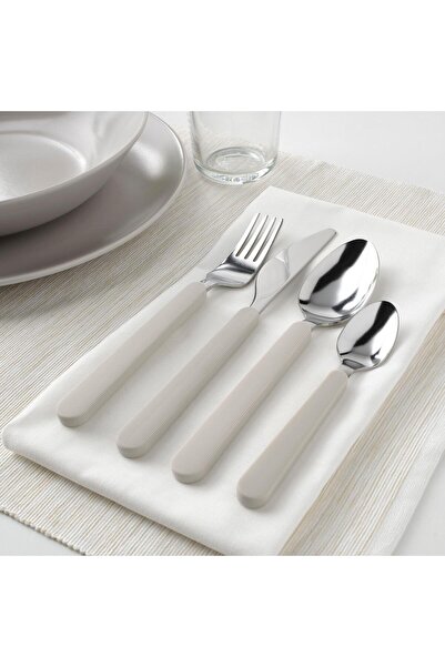 IKEA 16-Piece Spoon-Fork-Knife Set, Beige Color Stainless Steel