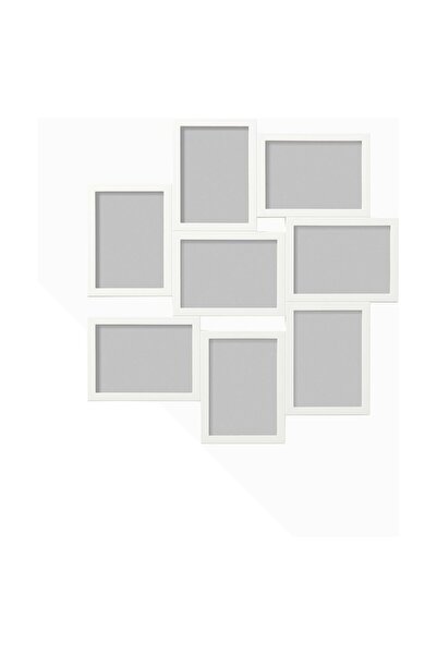IKEA 8 Resimlik Kolaj Çerçeve, Beyaz Renk MeridyenDukkan 13x18 cm ABS Plastik...