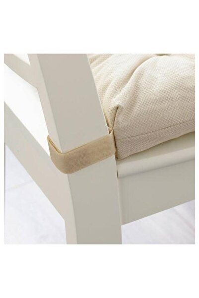 IKEA 40/35x38x7 Cm Chair Cushion Ecru With Velcro Tape
