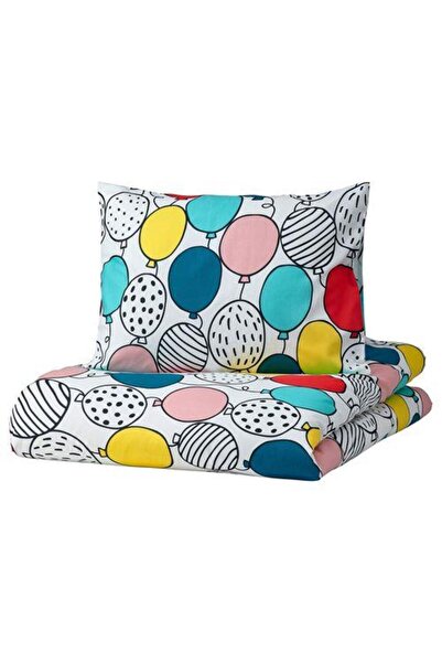 IKEA Children's Duvet Cover Set with Colorful Balloons Single Blue Color Meridyendukkan 150X200 Without Sheets