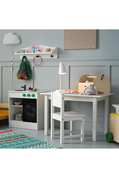 IKEA Sundvik Masa Beyaz, 76x50 Cm 2 Adet Sandalye Meridyendukkan