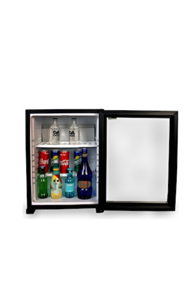ISM Otel Tipi Mini Buzdolabı Minibar Cam Kapılı Sessiz Siyah İçecek Soğutucu