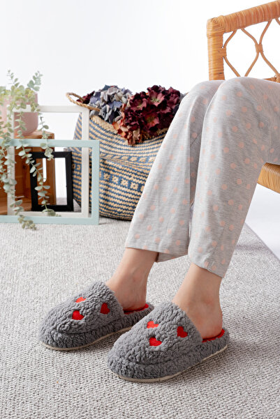 Slipcat Women's Plush Heart House Slippers Plush House Slippers Guest Slippers Bundle Slippers