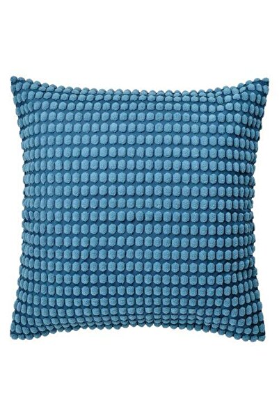 IKEA غطاء وسادة رمي لون أزرق مقاس 65 × 65 سم منسوجات منزلية ذات طابع منقط