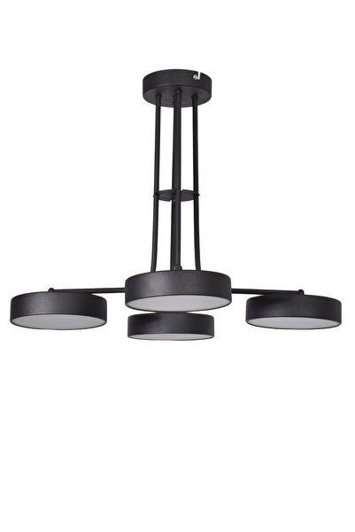 Modavize Başak Modern Salon Yatak Odası Giyinme Odası Mutfak BEYAZ IŞIK Ledli Siyah Renk 4 lü Led Avize