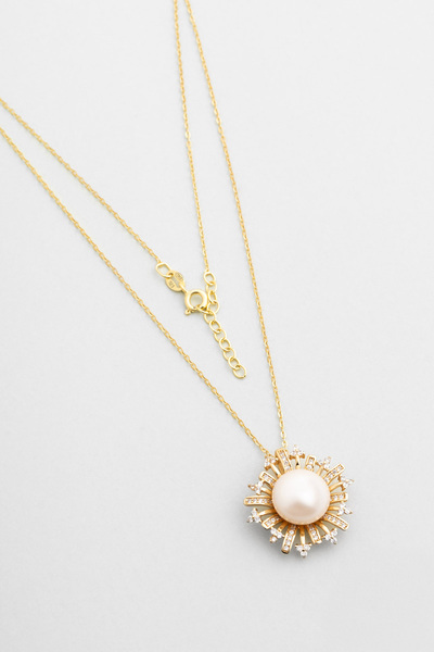 So CHIC... Rönesans 18 Ayar Sarı Altın Kaplama 43 Cm Gümüş Kolye