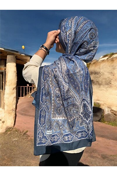 Baştacı Baştaci Soft Ethni̇k 0181 Dark Blue Shal