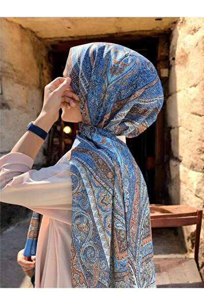 Baştacı BAŞTACI SOFT ETNİK 0181 KOT MAVİ ŞAL