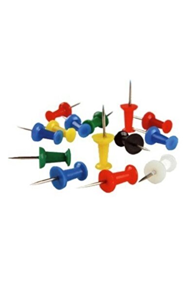 Genel Markalar 1505 Silindirik Renkli Harita Çivisi 24 Lü Paket