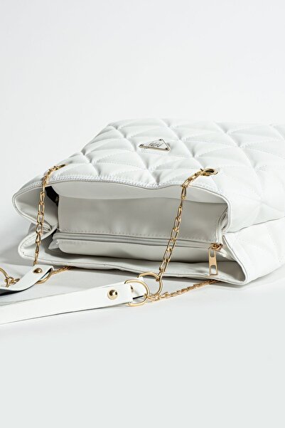 NBİBAGS NBİ BAGS Geantă de mână și geantă de umăr căptușite cu curea de lanț, matlasată neagră, cu 3 compartimente