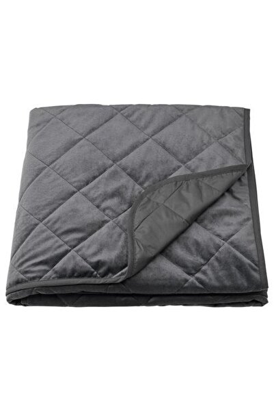 IKEA Kapitoneli Yatak Örtüsü Koyu Gri 260x250 cm Ekstra Yumuşak