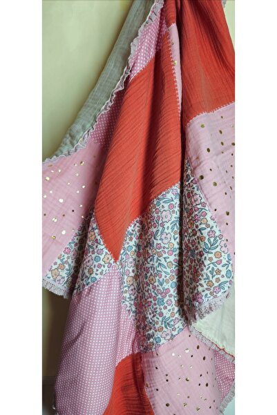 Leylace بطانية أطفال من قماش الموسلين والقطن البوبيلين باللون الوردي المرقعة،...