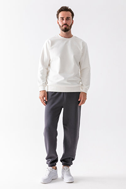 JB John Borners Ανδρικό αθλητικό παντελόνι Anthracite 3 Thread Winter με τσέπες μέση με κορδόνια ελαστικό πόδι - 10008