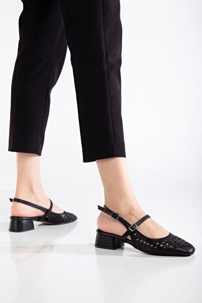 MaskButik Ceyla Proximity Heeled Shoes Black Skin