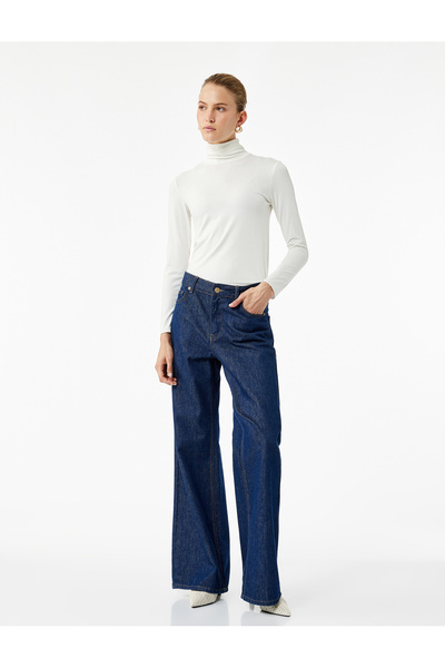 Koton Slim Fit Viscose Fabric Long Sleeve Turtleneck T-Shirt