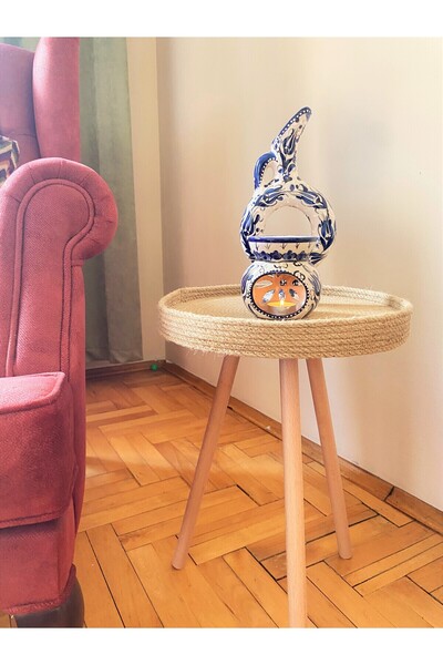 AEKI Design&Art Decorative Multi-Purpose Wooden Leg Wicker Basket - Home Decoration - Wicker Basket