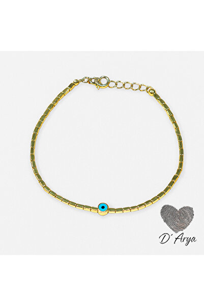 Darya Dd318 Gold Evil Eye Beaded Anklet Handmade