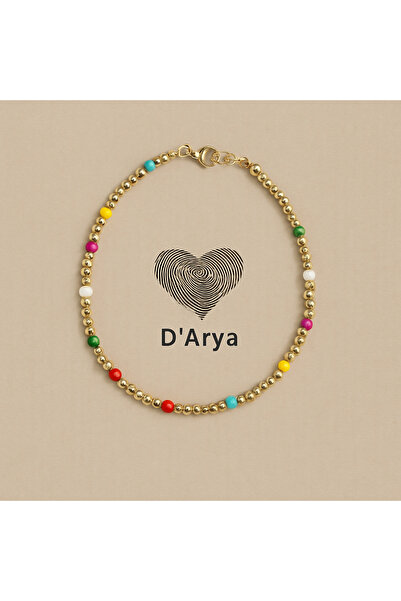 Darya DD324 خلخال مطرز باللون الذهبي مصنوع يدويًا