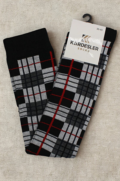 KARDEŞLER ÇORAP Памучни чорапи над коляното с цветни райета