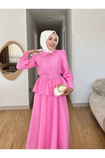 DYCboutiq Tasarım cılek kumas baglama detay gomlek etek takım