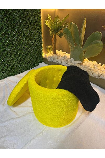 eda hacıoğlu edam bedding group Teddy Kumaşlı Sandıklı Yuvarlak Puf