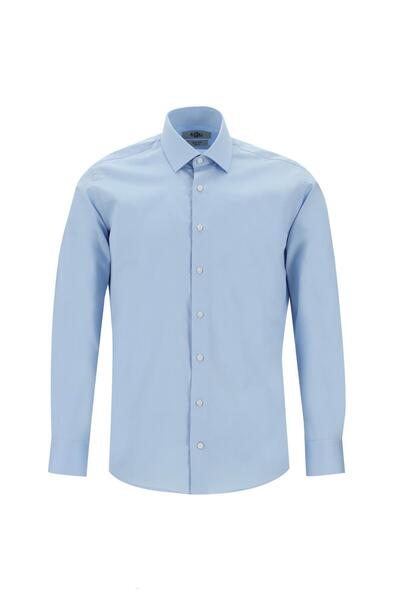 Kiğılı Μακρυμάνικο Slim Fit - Κλασικό πουκάμισο από βαμβακερό σατέν χωρίς σίδηρο