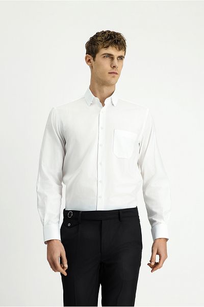Kiğılı Long Sleeve Regular Fit Dobby Cotton Shirt