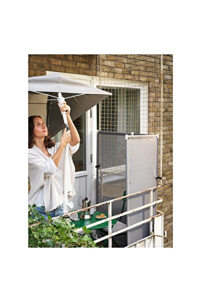 IKEA güneş şemsiyesi, gri-koyu gri, 150x100 cm, ayaklı