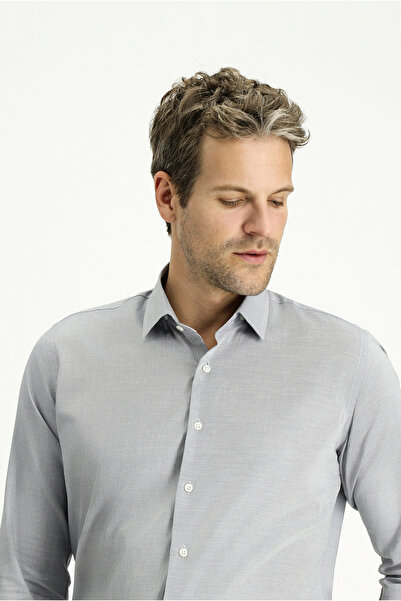 Abdullah Kiğılı Μακρυμάνικο Slim Fit Slim Fit Βαμβακερό κλασικό πουκάμισο