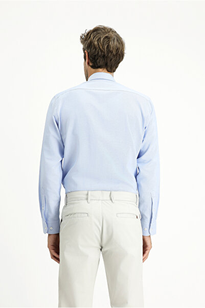 Kiğılı Uzun Kol Regular Fit Düğmeli Yaka Oxford Pamuklu Kolay Ütülenebilir Gömlek