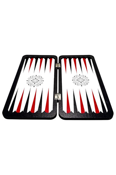 Kenpool 2025 Satranç Dama Tavla Seyahat Mini Mobil Çanta Cep Kamp Piknik Tavla Oyun Set  24 X 12 Cm