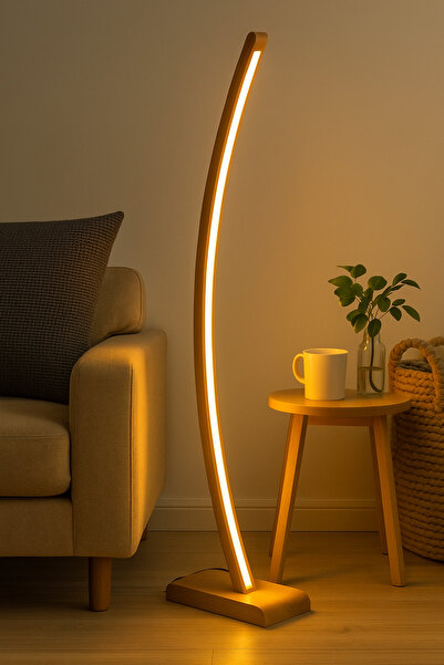 VİLİNZE Vilinze Jedi Ahşap LED Dekoratif Ayaklı Lambader