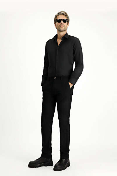 Kiğılı Μακρυμάνικο Slim Fit Κλασικό γιακά Oxford Βαμβακερό πουκάμισο Easy-Iron