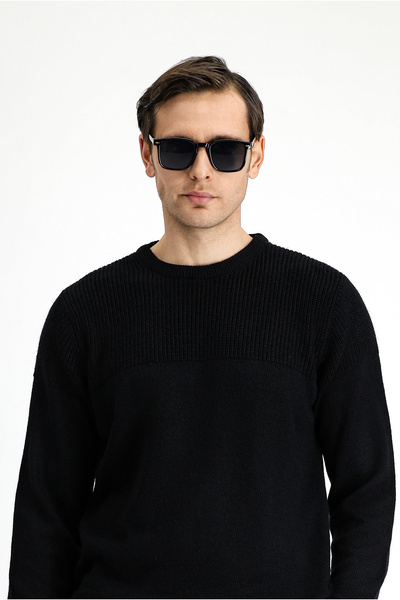 Kiğılı Bisiklet Yaka Regular Fit Desenli Triko Kazak