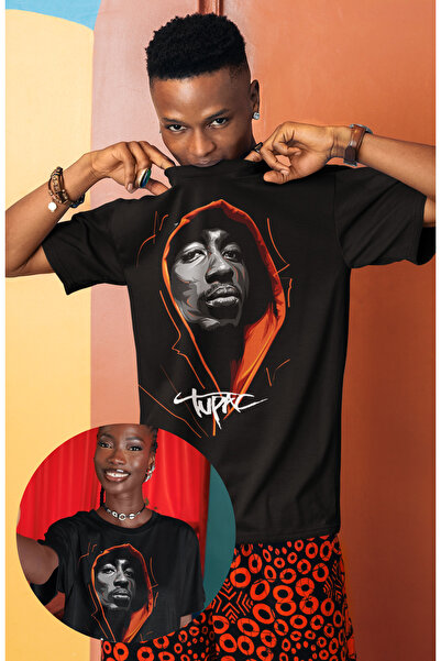 Fuddy Moda Tricou cu imprimeu 3d Tupac, tricou cu imprimeu Rap bărbați-femei