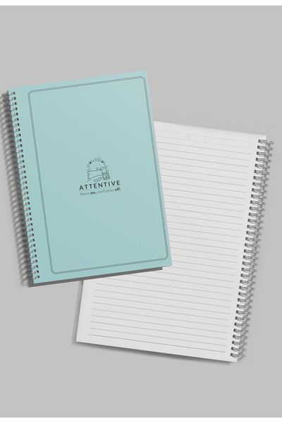 Kentsoylu A5 Size Thick Cardboard Cover Spiral 64 Pages Lined School Notebook / Pastel Series Collection