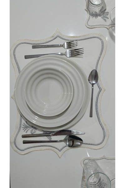 NB Neubella Home Nerina 12 Piece Luxury American Service Presentation Embroidered Cover Set Carefree 12-Person Dowry Linen Set