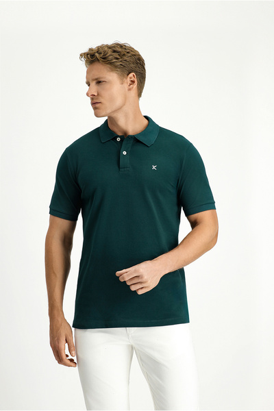 Kiğılı Βαμβακερό μπλουζάκι Polo Neck Slim Fit Slim Fit Κεντημένο