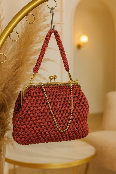 morpembej kadın erkek çocuk Handmade Woven Crochet Shoulder Bag Evening Dress Classic Model