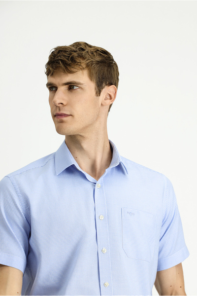 Kiğılı Κοντομάνικο καρό βαμβακερό πουκάμισο με κανονική εφαρμογή