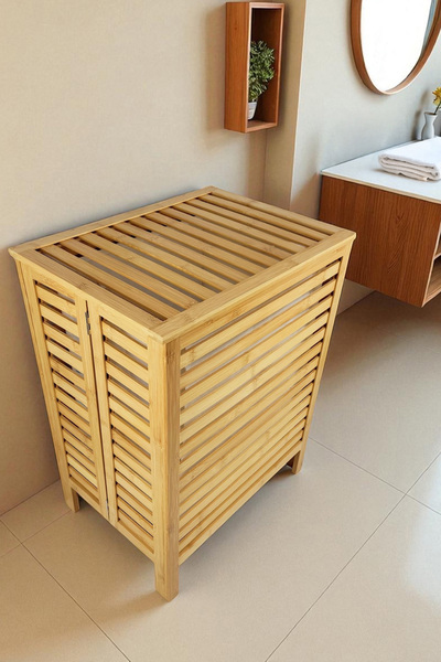 Digithome Bamboo Laundry Dirty Basket Bathroom Organizer – Db-0034